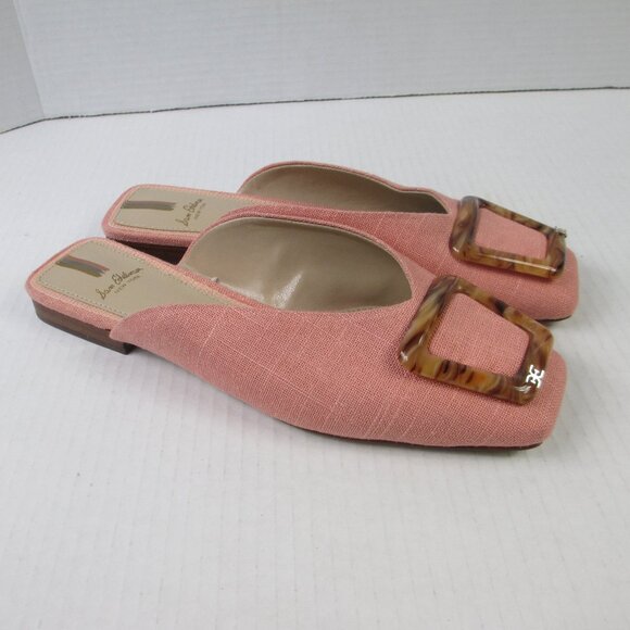 Sam Edelman Lavina Pink Slip-On Mules with Buckle Detail Size 7M Pink Blush - Picture 1 of 8